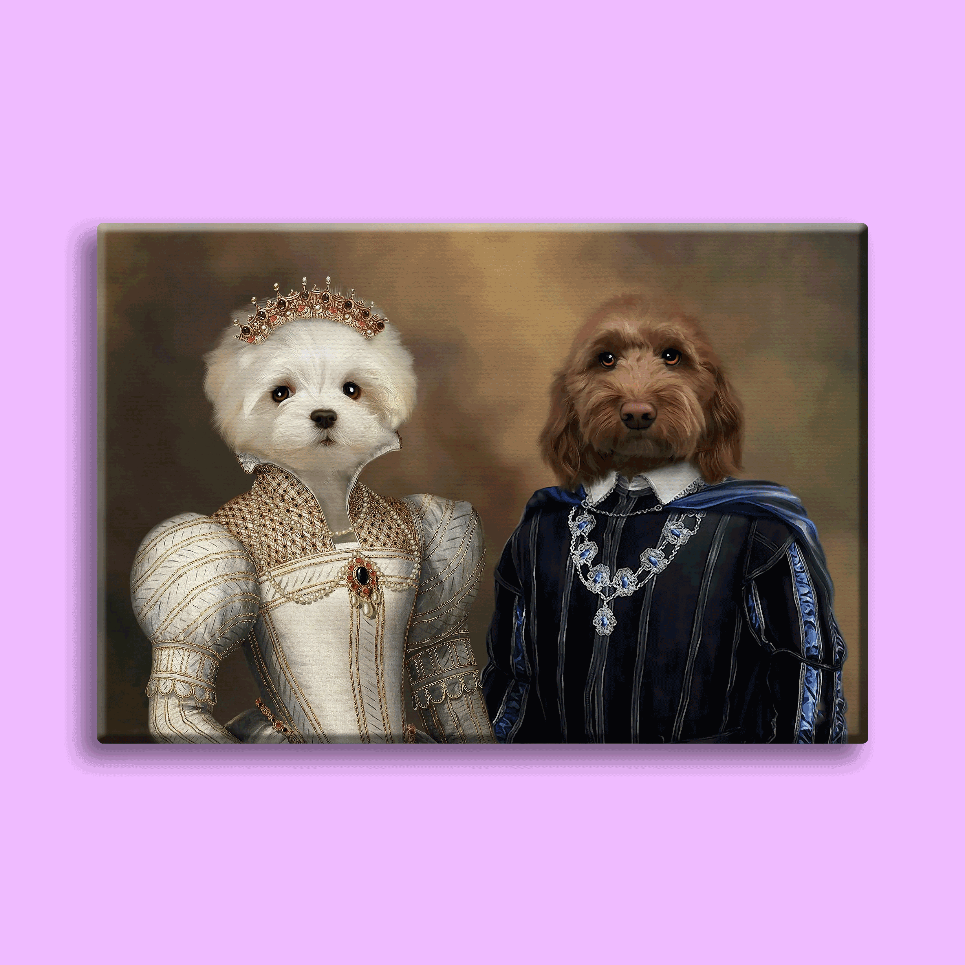 Royal Elegance – Custom Multi-Pet Portrait